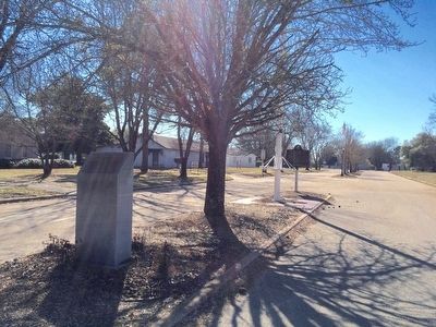View of marker looking south on 5th Street towards Craig Field. image. Click for full size.