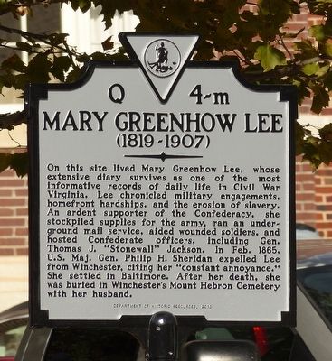 Mary Greenhow Lee Marker image. Click for full size.