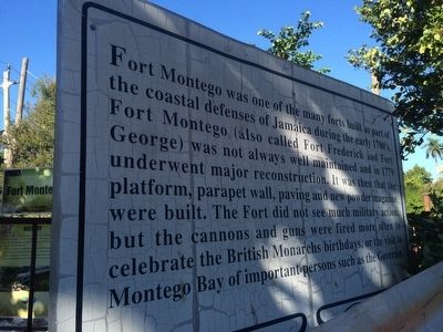 Fort Montego History additional marker image. Click for full size.