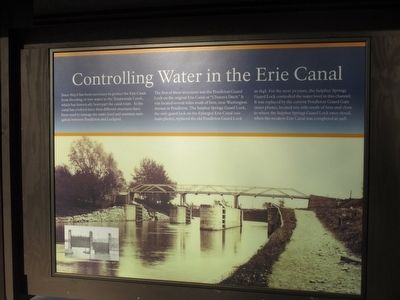 Controlling Water in the Erie Canal Marker. Click for full size. Controlling Water in the Erie Canal Marker image. Click for full size.