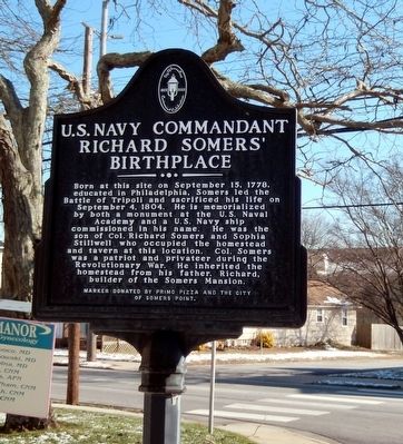 U.S. Navy Commandant Richard Somers’ Birthplace Marker image. Click for full size.