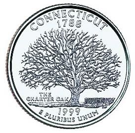 Connecticut State Quarter image. Click for full size.