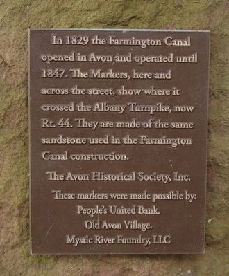 The Farmington Canal in Avon Marker image. Click for full size.