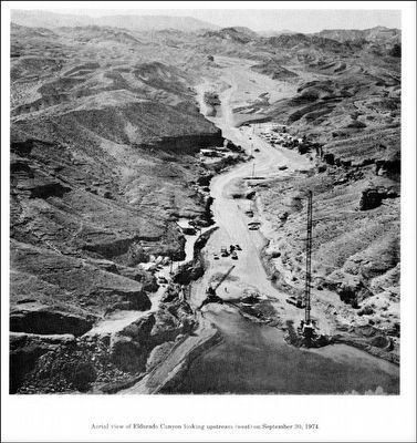 Aerial view of Eldorado Canyon looking upstream (west) on September 30, 1974 image. Click for full size.