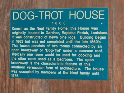 Dog-Trot House Marker. Click for full size. Dog-Trot House Marker image. Click for full size.