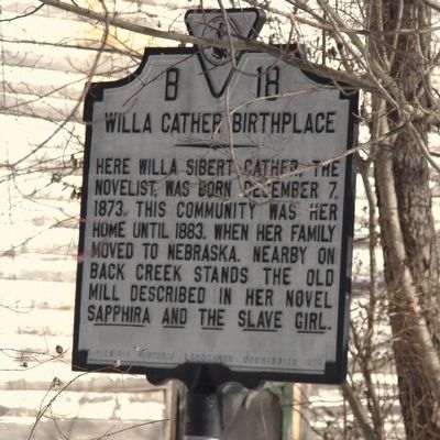 Willa Cather Birthplace Marker image. Click for full size.