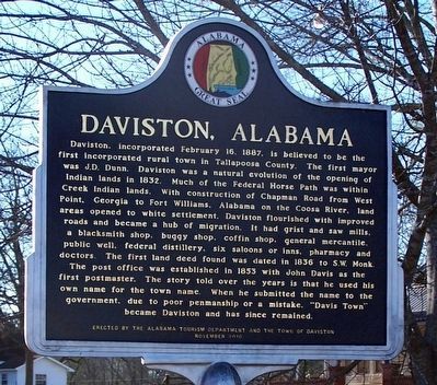 Daviston, Alabama (side 1) image. Click for full size.