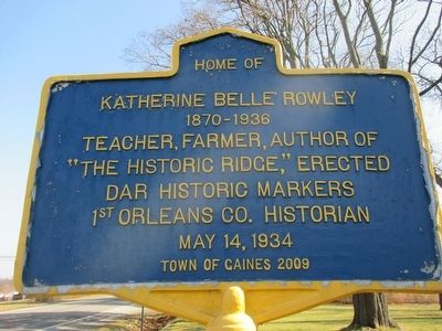 Home of Katherine Belle Rowley Marker image. Click for full size.