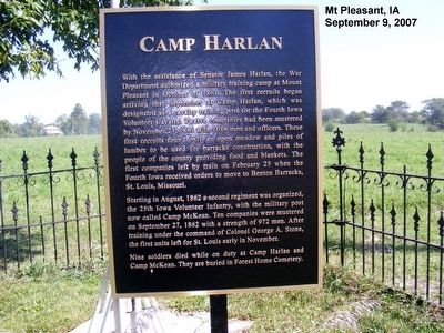 Camp Harlan Marker image. Click for full size.