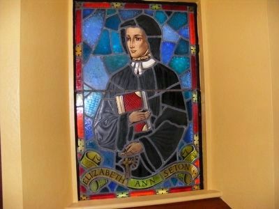 Elizabeth Ann Seton stained glass inside the Chapel image. Click for full size.