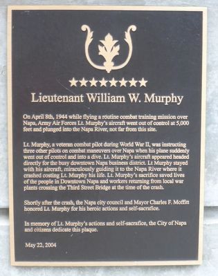 Lieutenant William W. Murphy Marker. Click for full size. Lieutenant William W. Murphy Marker image. Click for full size.