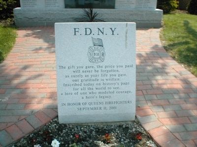 In Honor of Queens Firefighters Marker image. Click for full size.