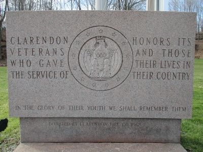 Clarendon Veterans Memorial image. Click for full size.