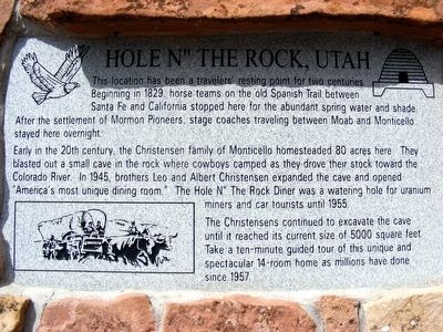 Hole N” The Rock, Utah Marker image. Click for full size.