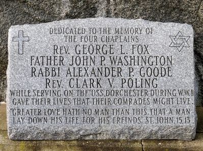 Four Chaplains Memorial Marker. Click for full size. Four Chaplains Memorial Marker image. Click for full size.