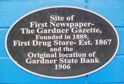 The Gardner Gazette Marker image. Click for full size.