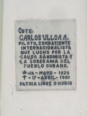 Carlos Ulloa A. Marker. Click for full size. Carlos Ulloa A. Marker image. Click for full size.