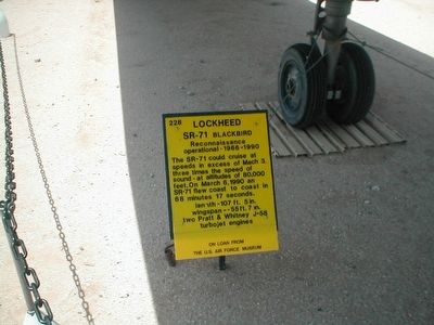 Lockheed SR-71 Blackbird Marker image. Click for full size.