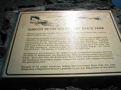 Ginkgo Petrified Forest State Park Marker image. Click for full size.