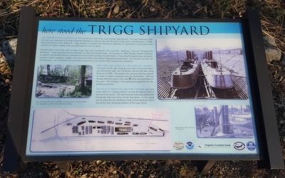 Here Stood the Trigg Shipyard Marker image. Click for full size.