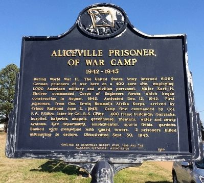 Aliceville Prisoner of War Camp Marker image. Click for full size.