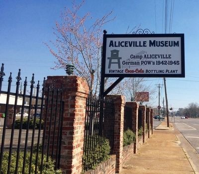 Aliceville Prisoner of War Camp Museum sign. image. Click for full size.