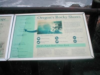 Oregon’s Rocky Shores Marker. Click for full size. Oregon’s Rocky Shores Marker image. Click for full size.