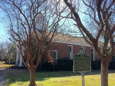 Macon Presbyterian Church & marker. image. Click for full size.