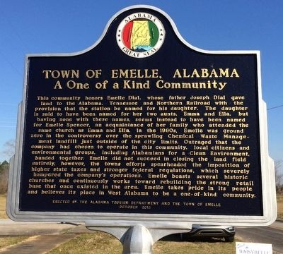 Town of Emelle, Alabama Marker image. Click for full size.
