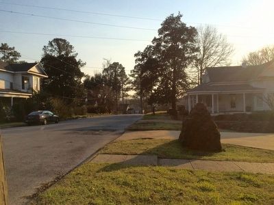 View of marker looking south on Spring Street. image. Click for full size.