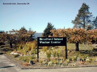 Sign at the entrance to Bradford Island Bonneville Dam image. Click for full size.