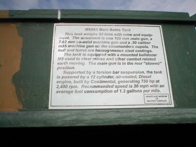 M60A1 Main Battle Tank Marker image. Click for full size.