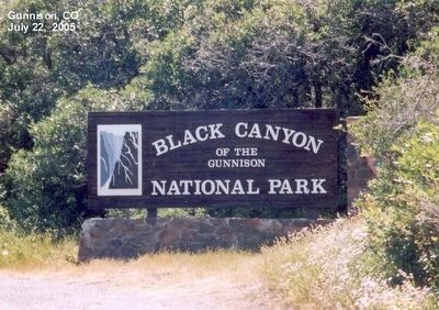 Black Canyon of the Gunnison National Park-Sign at the entrance to the park image. Click for full size.