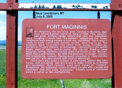 Fort Maginnis Marker image. Click for full size.