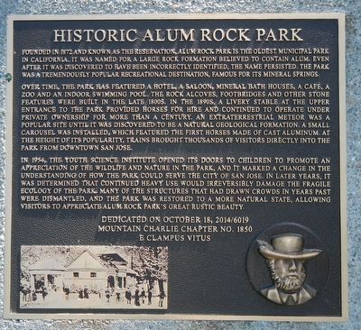 Historic Alum Rock Park Marker image. Click for full size.
