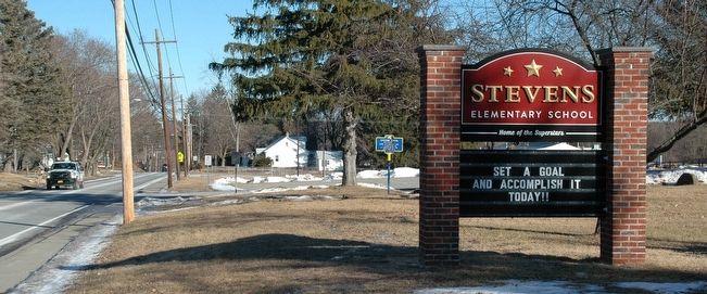 Stevens School Marker Along Lake Hill Road image. Click for full size.