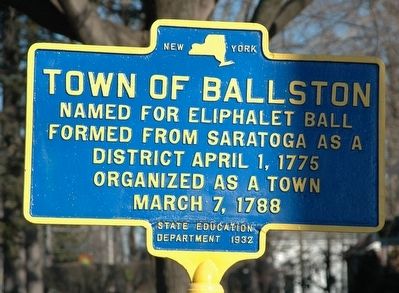 Town of Ballston Marker image. Click for full size.