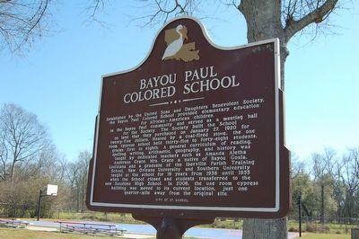Bayou Paul Colored School Marker image. Click for full size.