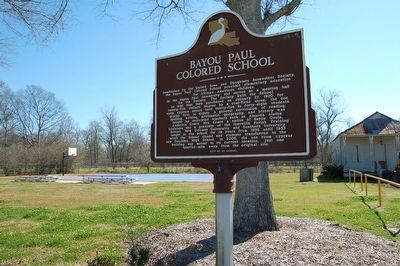 Bayou Paul Colored School and Marker image. Click for full size.
