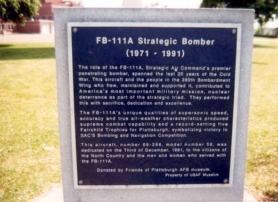FB-111A Strategic Bomber Marker image. Click for full size.