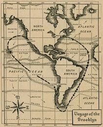 Map of the Voyage of the Ship Brooklyn image. Click for full size.