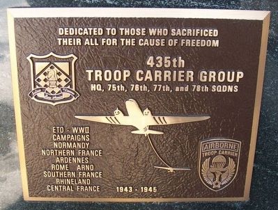435th Troop Carrier Group Marker image. Click for full size.