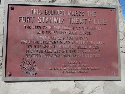 This Boulder Marks The Fort Stanwix Treaty Line Marker. Click for full size. This Boulder Marks The Fort Stanwix Treaty Line Marker image. Click for full size.