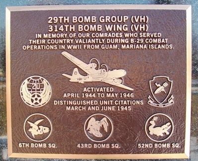 29th Bomb Group (VH) Marker. Click for full size. 29th Bomb Group (VH) Marker image. Click for full size.