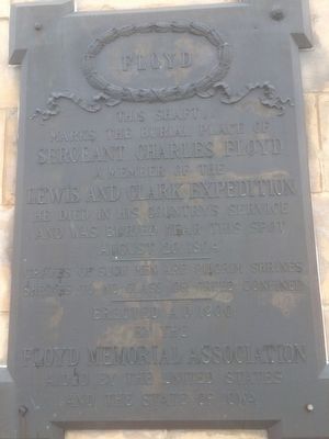 Floyd Monument West Side Marker. Click for full size. Floyd Monument West Side Marker image. Click for full size.