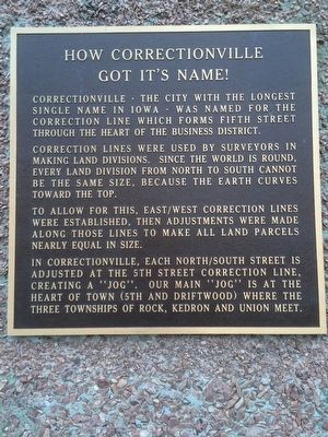 How Correctionville Got It's Name! Marker image. Click for full size.