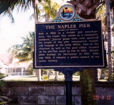The Naples Pier Marker image. Click for full size.