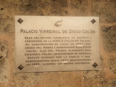 Palace of the Viceroy Diego Coln Marker image. Click for full size.