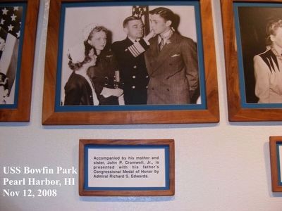 John P. Cromwell Memorial-Photo in the USS Bowfin Park Museum, Pearl Harbor image. Click for full size.