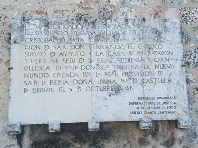 The Residence of Treasurer Cristóbal de Santa Clara Marker. Click for full size. The Residence of Treasurer Cristóbal de Santa Clara Marker image. Click for full size.